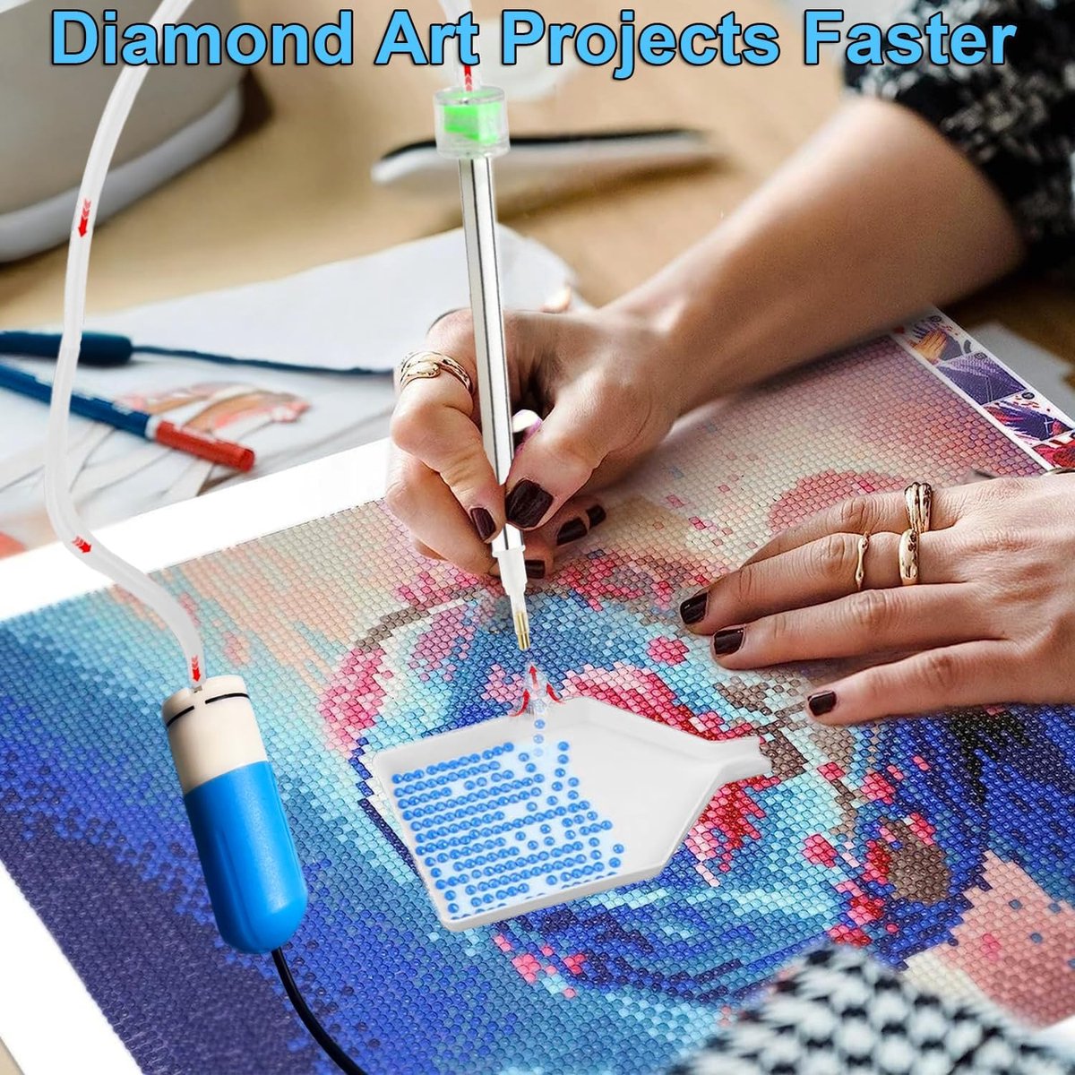Diamond Painting Elektrische pen - Vacuümtechnologie - USB oplaadkabel