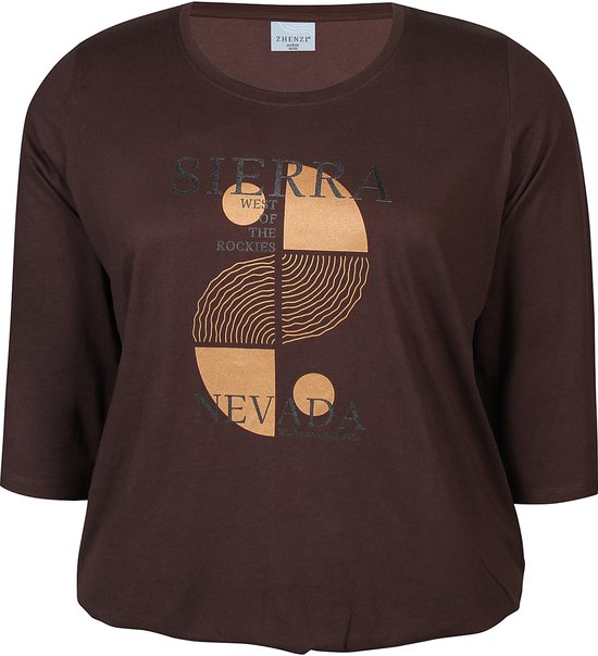T-shirt Zhenzi Noor chocolat Taille M 46/48