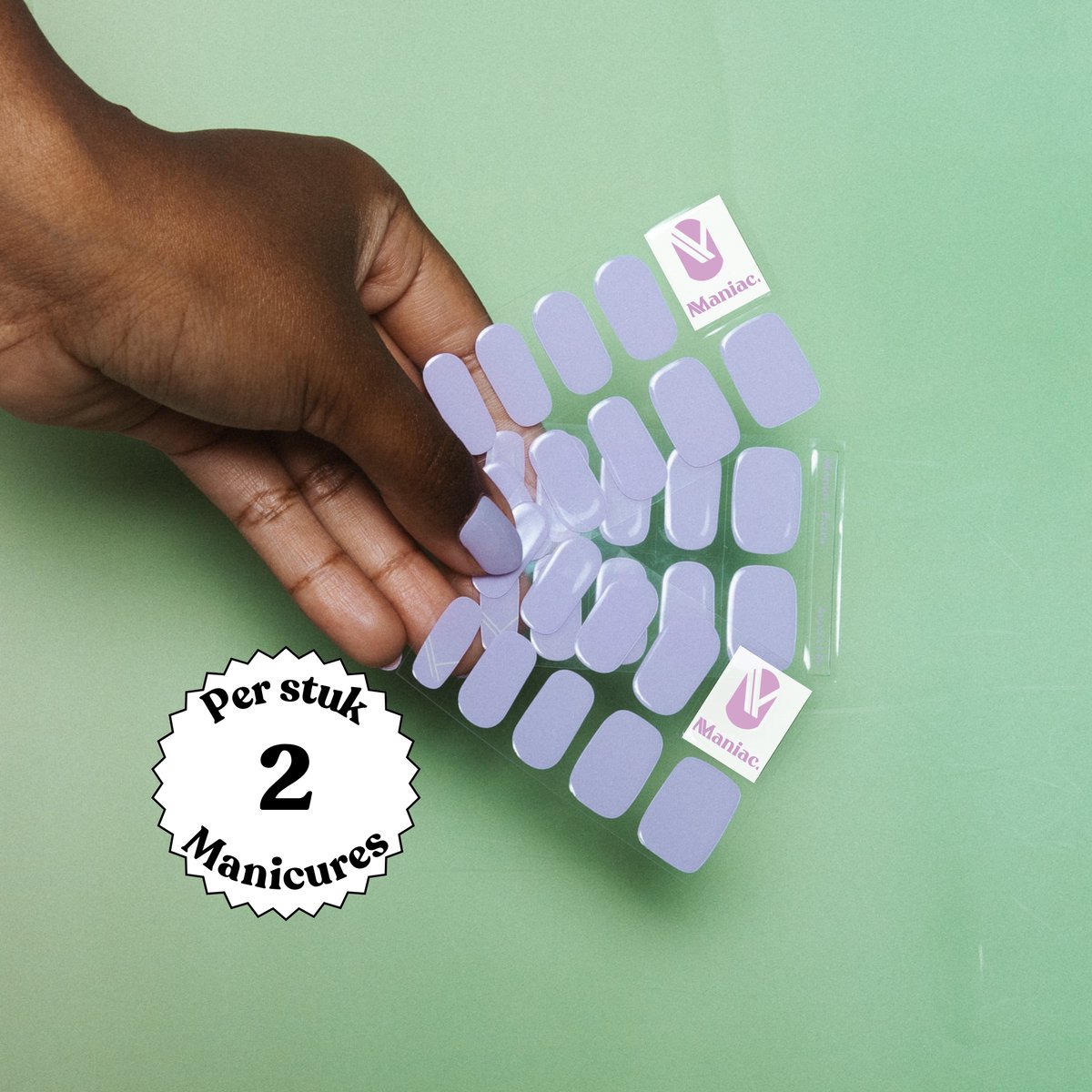Maniac Nails Gellak Stickers – Anna's Lila – 28 stickers voor 2 manicures – 14+ dagen zonder chippen – Uitharden met UV-lamp – Licht paarse Gel Nagelstickers – Gel Nail Wraps