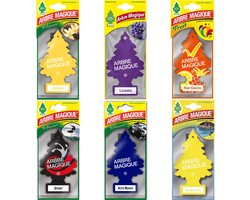 Set van 6 - Arbre Magique Geurboom luchtverfrisser voor in de auto – Car Parfum – Geurboompje – Geurbooster – Wonderboom – Geurverfrisser – Nieuwe Auto – Autogeur – Autoparfum – Geurblad