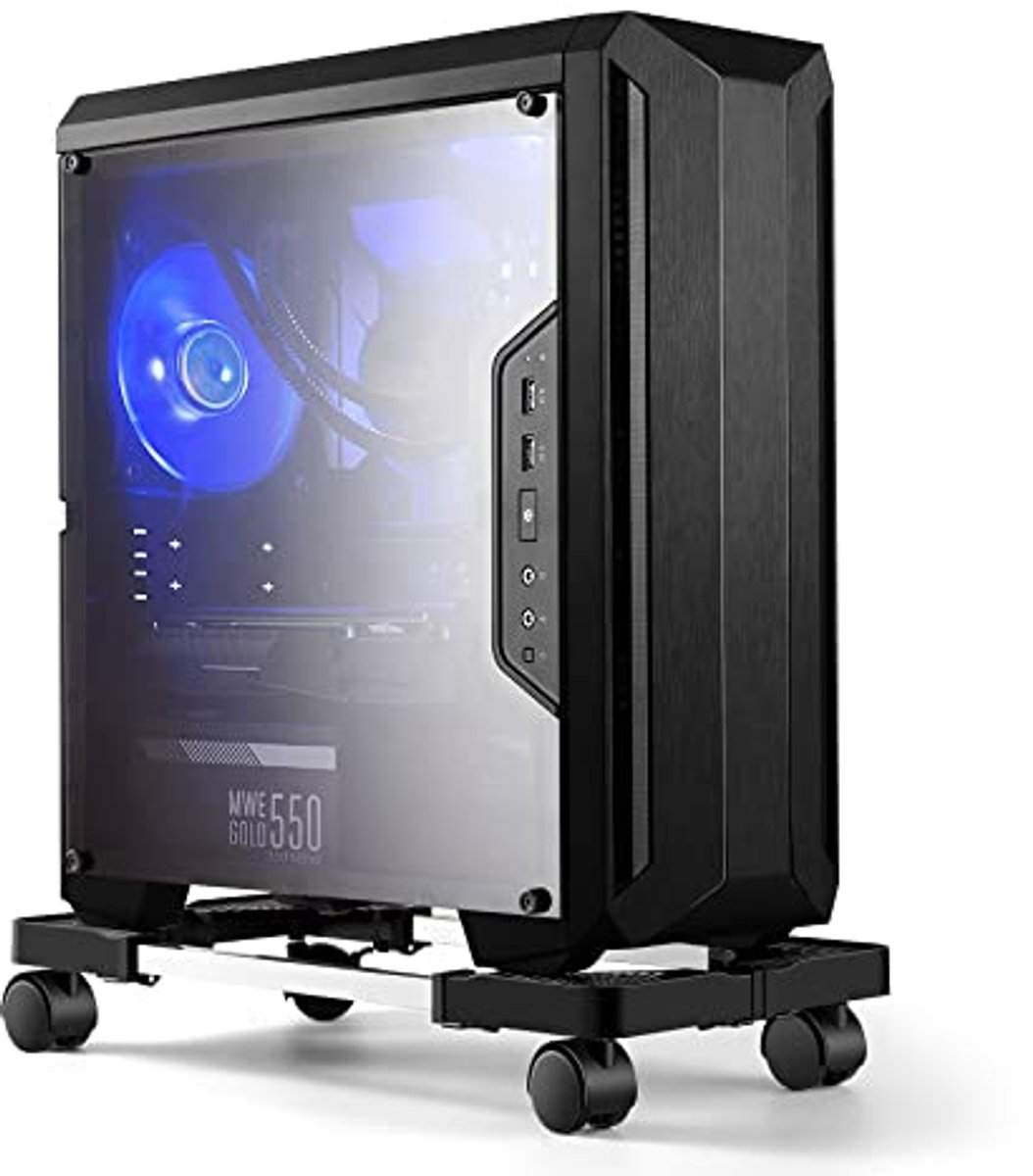 Verstelbare PC Standard met Wielen voor Desktop Computers - Universele CPU-Standaard
