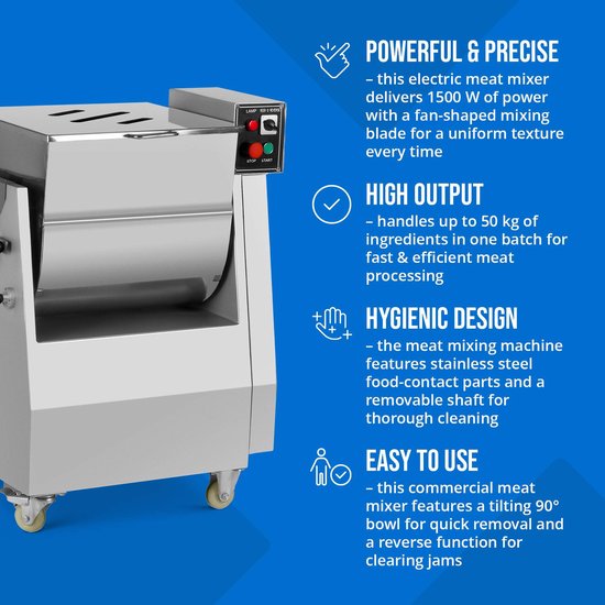 Vleesmenger - 1500 W - 50 kg - Royal Catering van Royal Catering — afbeelding 2