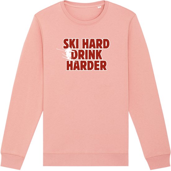 Ski hard drink harder wintersport sweater canyon pink M - soBAD. | Foute apres ski outfit | kleding | verkleedkleren | wintersporttruien | wintersport dames en heren