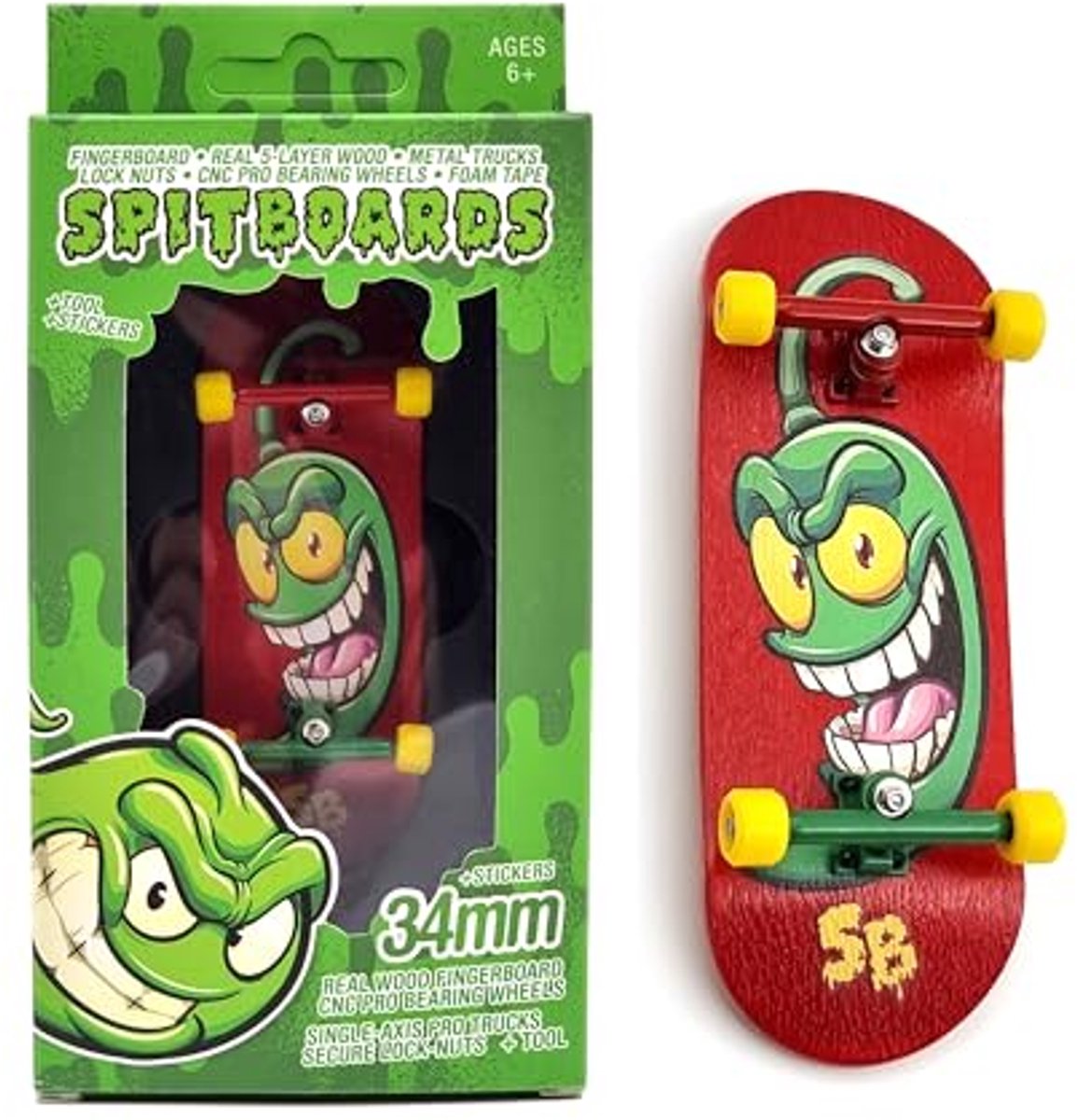 Vingerboard Set-Up 34mm x 96mm | Echt Houten Deck | Professionele Trucks en Wielen