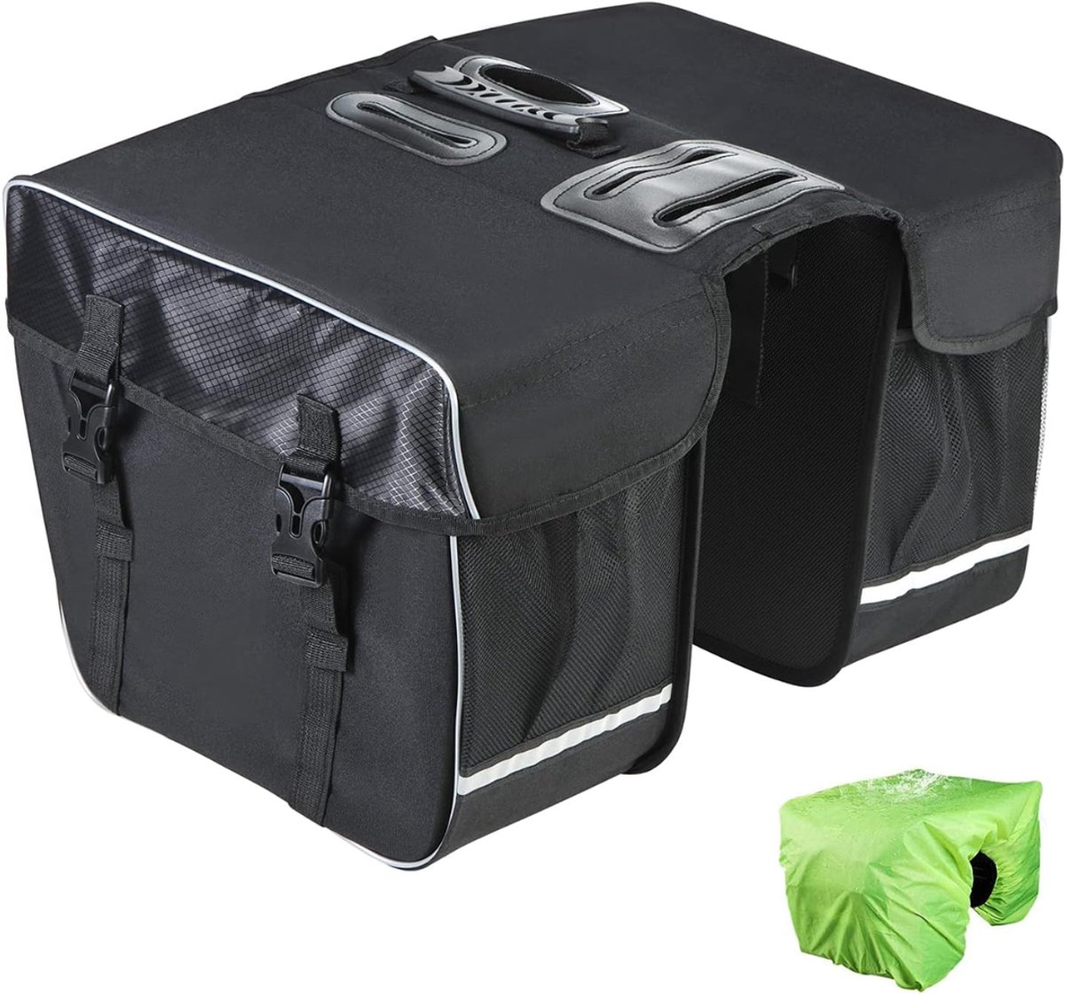 Solacis Fietstas enkel - Enkele fietstas waterdicht - Fietstas achter - Bagagedrager - Fietsaccessoires - Fietsen - School - Werk - Boodschappen - Must have!
