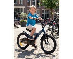 2Cycle Biker kinderfiets 16 inch (4 tot 6 jaar) voor jongens blauw