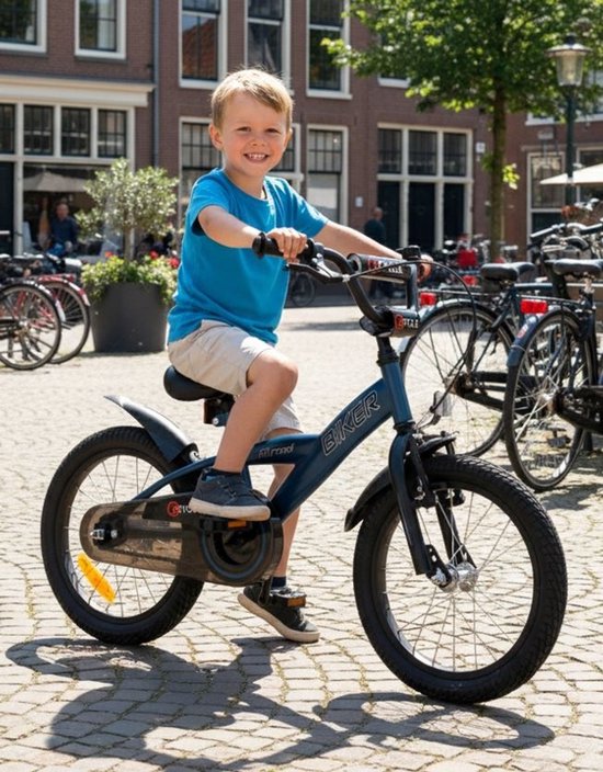 2Cycle Biker kinderfiets 16 inch – blauw – 4 tot 6 jaar