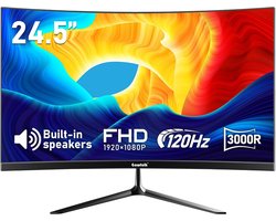 24,5 inch gebogen gaming monitor met 120Hz, Full HD 1080P en ingebouwde luidsprekers