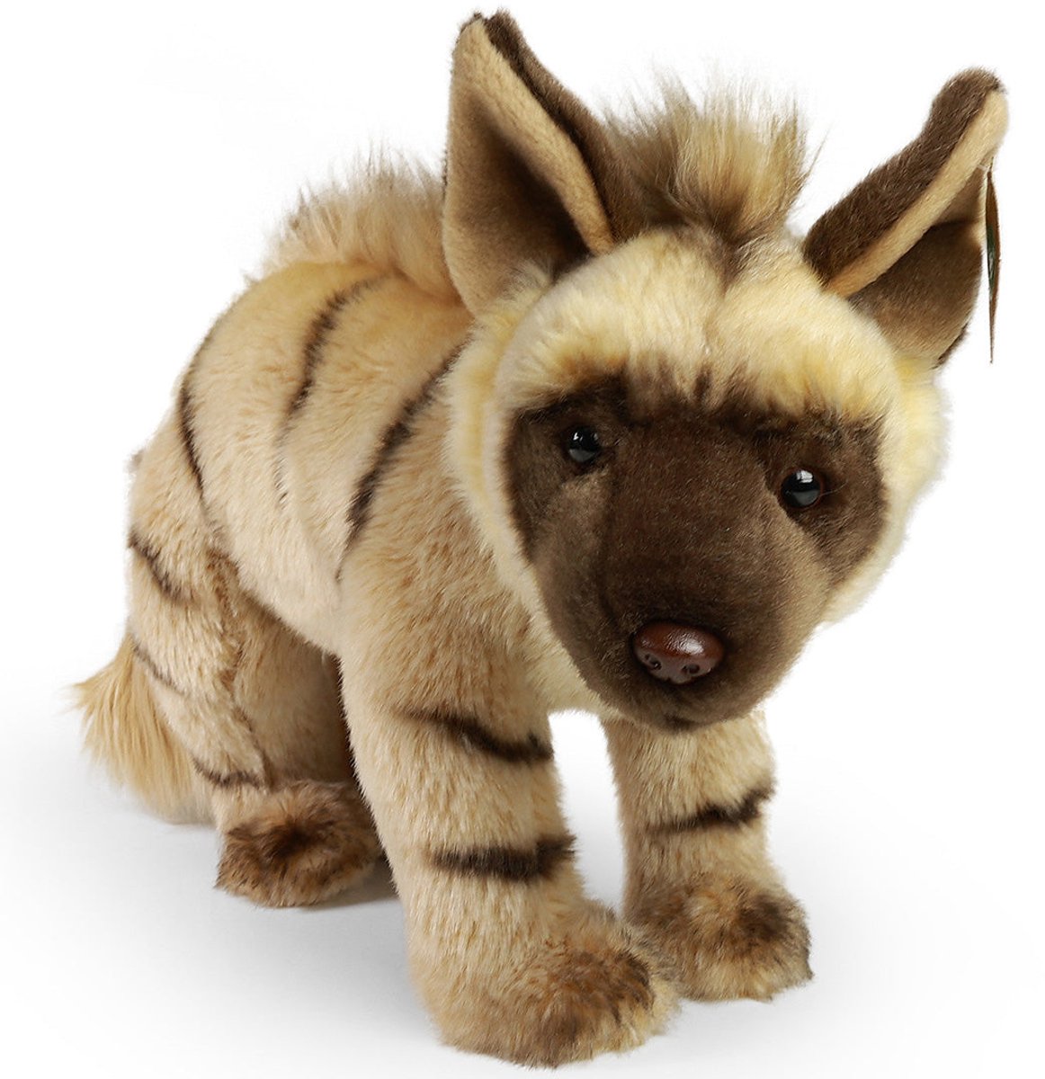 Rappa ECO knuffel hyena staand 40 cm - realistische knuffel van recyclede PET flessen - bruin beige