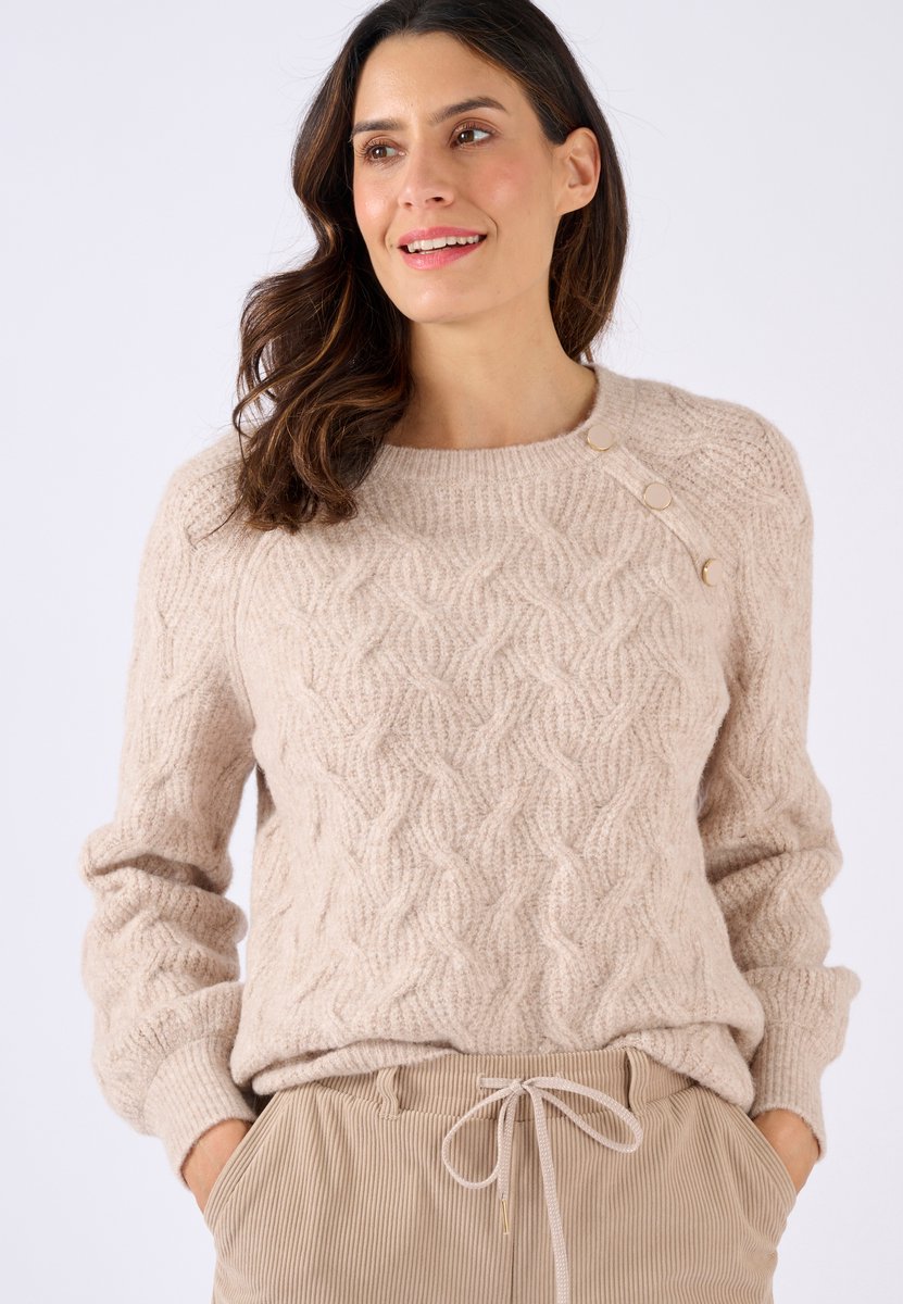 Damart - Trui kabelgebreid Thermolactyl - Dames - Beige - XXL