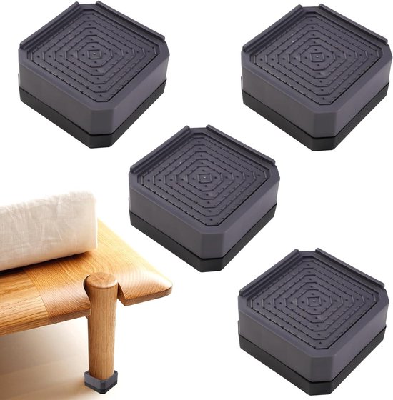 Verstelbare bedverhoger Meubelverhoger 5 cm met schroefklem, zwarte be