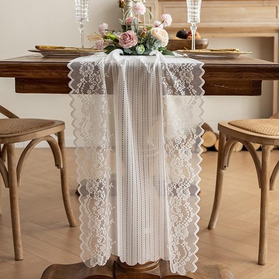 Table Runner - 45x240cm - Exquisite Lace Table Runner voor Bruiloft - Baby Shower - Verjaardagsfeest - Taart Tafel Decoraties — afbeelding 2