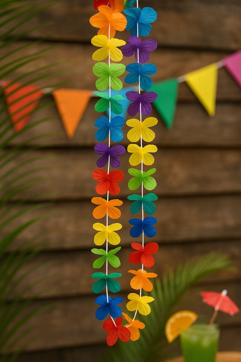75x Hawai kransen regenboog bont - hawai krans hawaii slinger tropical thema feest festival