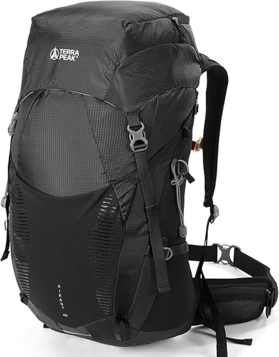 Terra Peak wandelrugzak met netrug, Airant, rugzak met geventileerde rug 20 l 30 l 40 l met drinksysteemhouder en regenhoes, trekkingrugzak voor dagtochten met heupriem, outdoor dagrugzak
