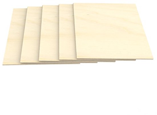 AUPROTEC 5 x A3 multiplexplaat, 5 mm, berk (297 mm x 420 mm), massief houtplaat, voor knutselen, verandering, modelbouw, decoratie, multiplexplaten, hoge kwaliteit, BB/BB
