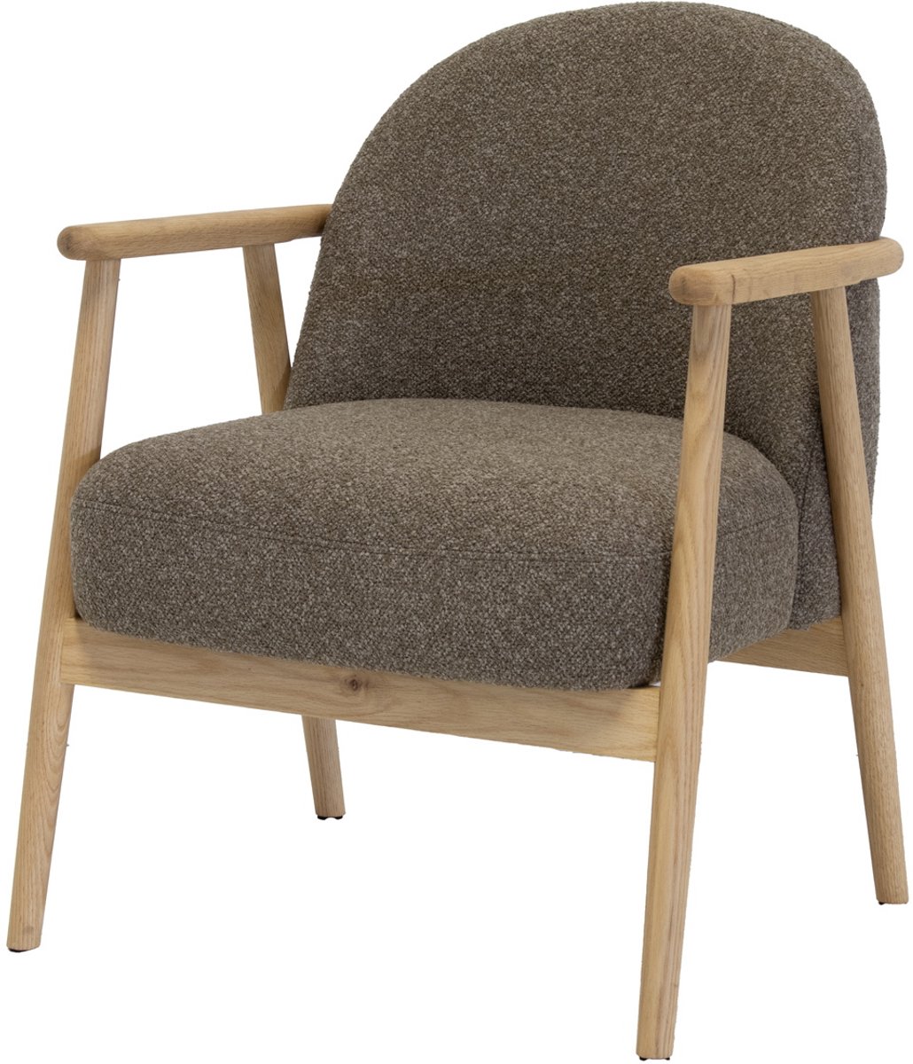 DÉJA Living Fauteuil Skövde - Taupe Stof/Eiken - 65x72x81cm