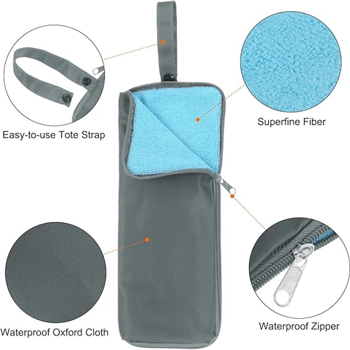 Paraplu Tas - Natte Parapluhoes - Draagtas - Opvouwbare Hoes Waterdichte Tas Opbergruimte - Geschikt voor Reizen, Thuis, Buiten - Grijs — cadeau in Cadeau-ideeën - foto 4