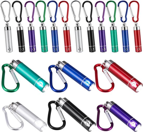 Shinybox Mini-raketzaklamp, 24 stuks, kleurrijk, mini-sleutelhanger, zaklamp, kinderzaklamp, speelgoed voor kinderen, feest, cadeautje, kinderverjaardag, gastgeschenk, cadeau