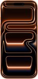 Oranje iPhone met een abstracte oranje gloeiende achtergrond.