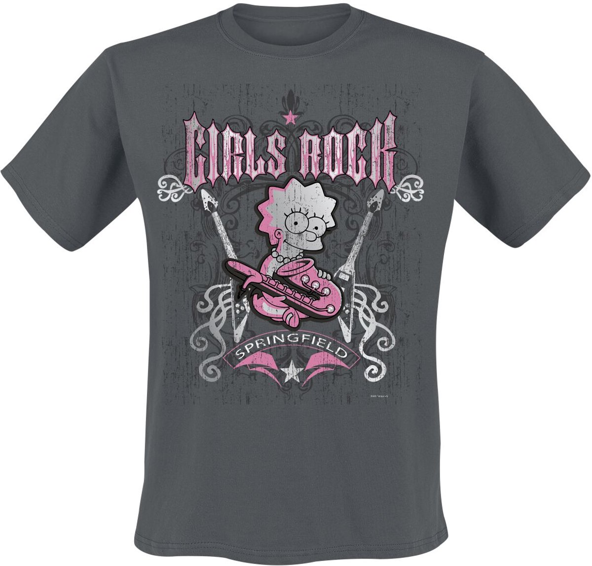 The Simpsons Girls Rock Heren T-shirt - houtskool - XL