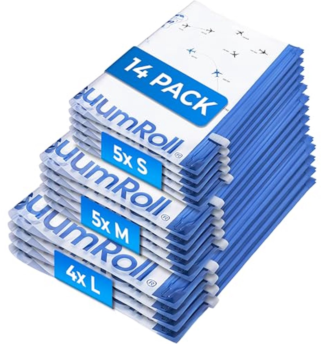 Vacuümzakken voor Reizen - 14 Stuks - Ruimtebesparende Oplossing voor Kleding en Textiel