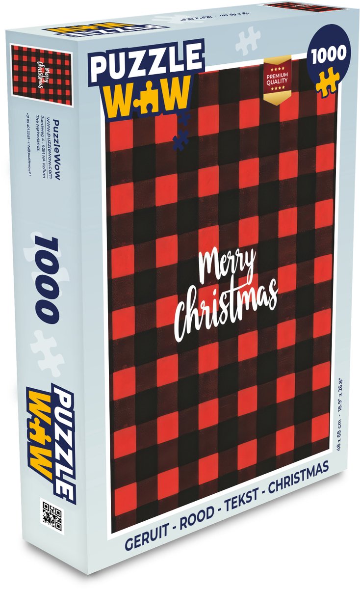 Geruit - Rood - Tekst - Christmas