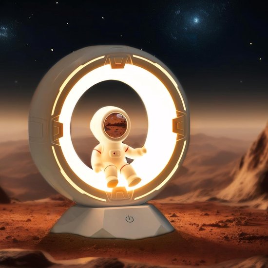 Nachtlampje voor kinderen, astronaut ruimte nachtlampje lamp met 12 niveaus koud warm licht oplaadbare dimbare kraan touch nachtlampje voor kinderen kinderen peuter slaapkamer nachtkastje