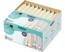 Bolsius Professional Dinerkaarsen Ivoor - 45 stuks - 18cm lang - Weinig rook en druipvrij
