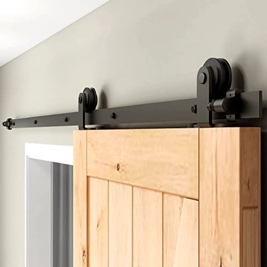 TRMLBE Schuifdeurbeslag Set 366cm Schuifdeursysteem Houten Deur Schuifdeur Railsysteem Hangrailsysteem Complete Set Schuifdeur Accessoires voor Schuifdeur, Poort, Schuurdeur
