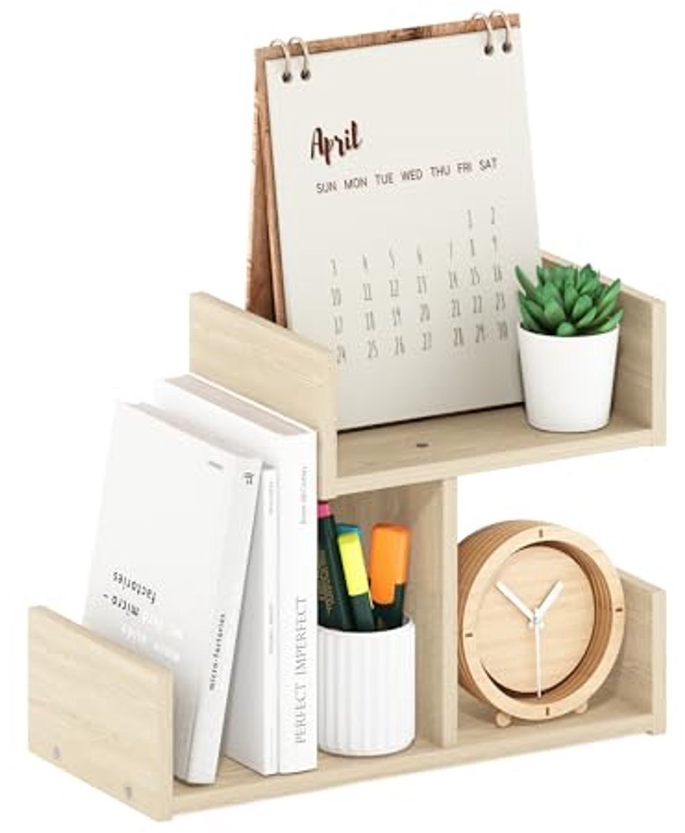Desktop Opberg Organizer met 3 Compartimenten van Engineered Wood in Bauhaus Eiken