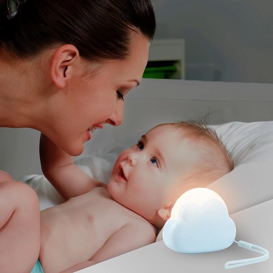 Sander Shop Nachtlampje voor kinderen, oplaadbaar, 2 stuks, wolken, borstvoedingslicht voor baby's, eerste uitrusting voor pasgeborenen, kinderkamer, led-nachtlampje, dimbaar, cadeau voor 1 jaar-Blauw-roze van Merkloos — afbeelding 5