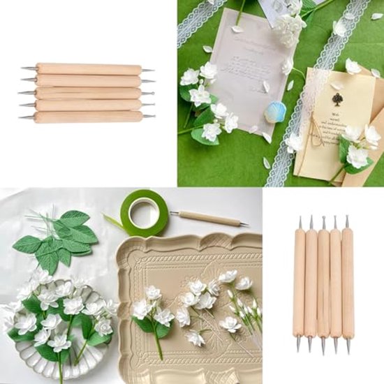 Embossing Stylus Set, 5-Piece Beech Wood Nick Pens + Stainless Steel Lightweight for Printing — afbeelding 5