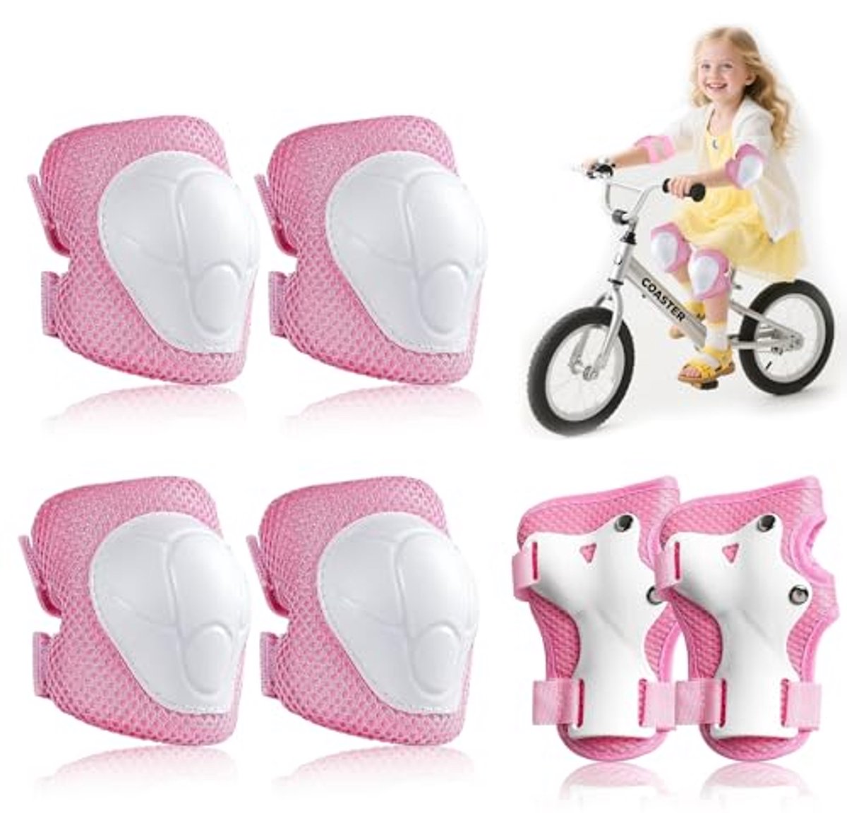 Beschermende Knie- en Elleboogbeschermers voor Kinderen – Verstelbare 6-in-1 Set voor Skeeleren, Skateboarden en Scooteren