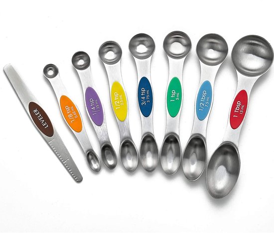 Magnetic Measuring Spoons Set Stainless Steel Double Sided Spoon ...