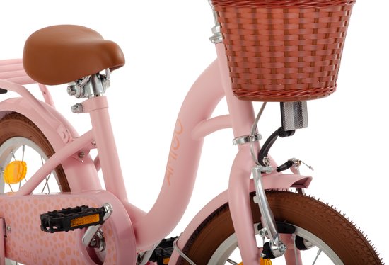 AMIGO Fairy Kinderfiets - Meisjesfiets 12 Inch - Met Terugtraprem - Met Zijwieltjes - Zalmroze van AMIGO — afbeelding 4