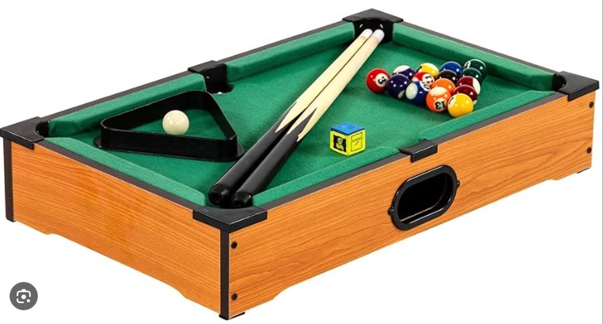 NORTH Assisi Mini Pooltafel Light Wood/Groen 51 x 31 x 10 cm