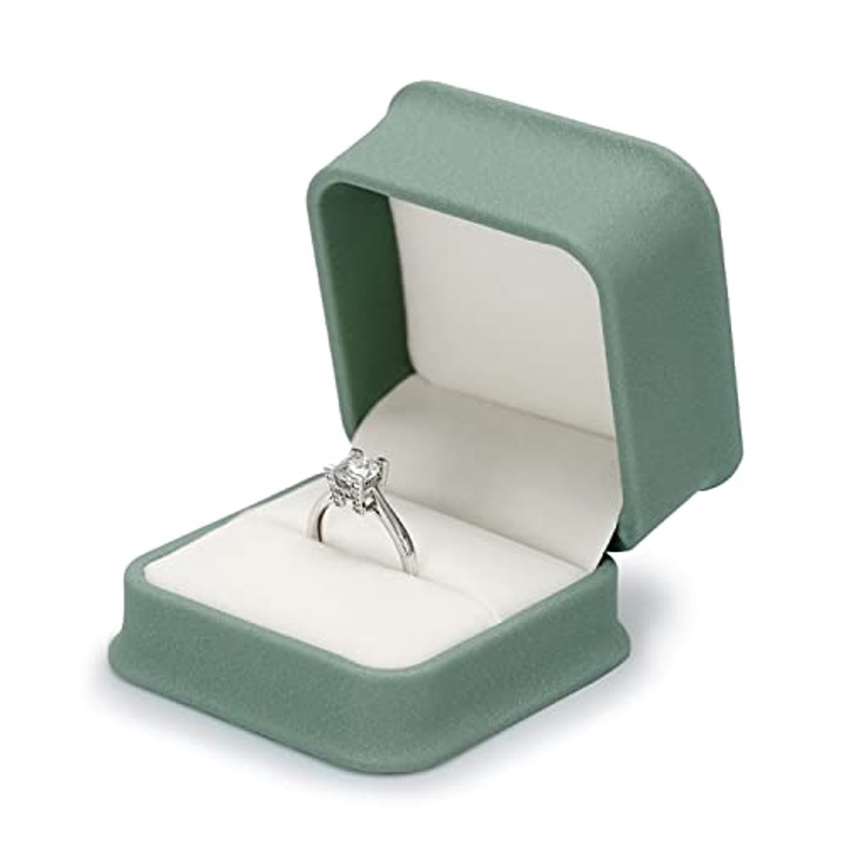 Matcha Groene PU Leren Ringdoos - Perfect voor Trouwen, Voorstellen, Verjaardag en Valentijnsdag