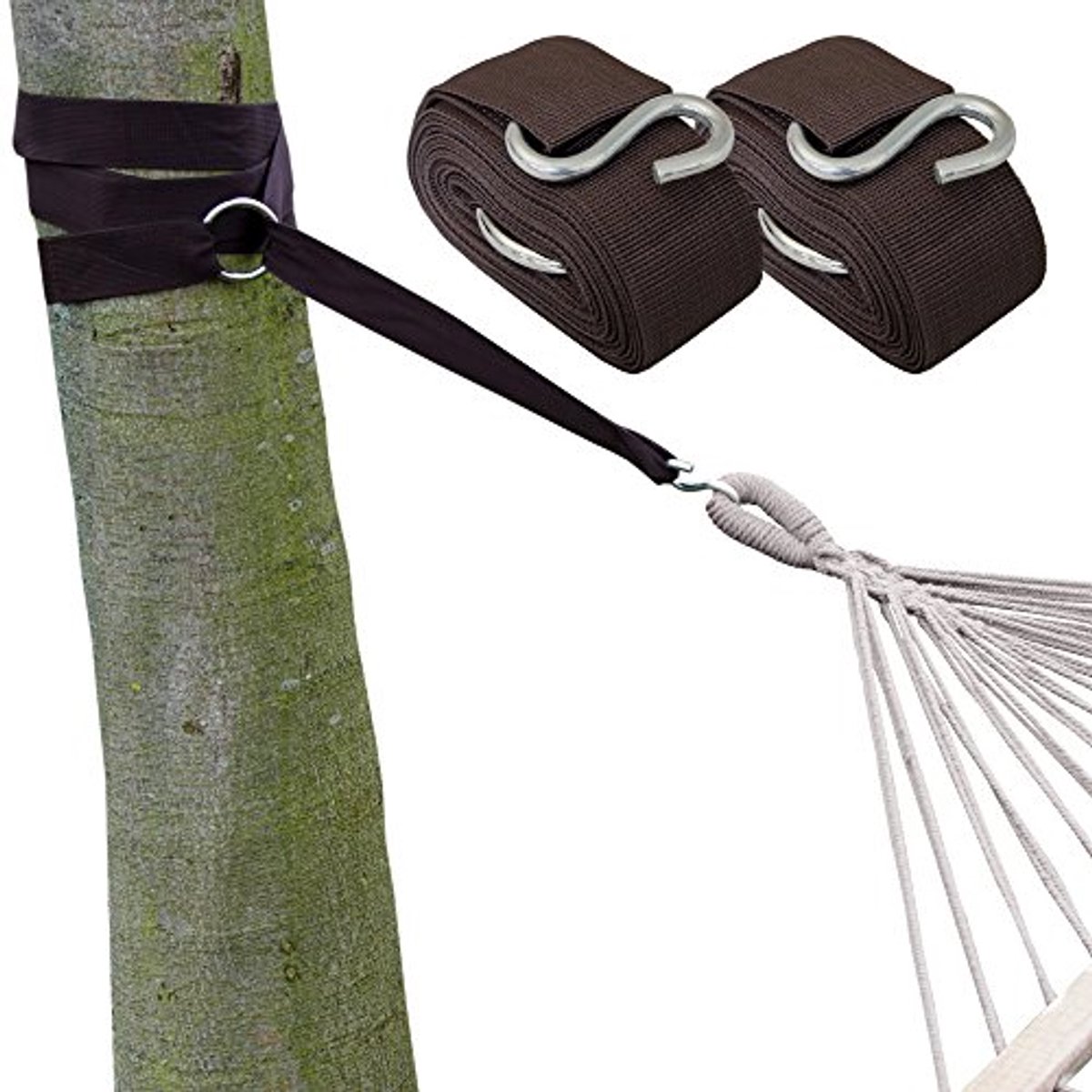 Ophangset voor Hangmat - 2 Riemen 320x5cm - 250kg Bevestiging - Boom Ophanging