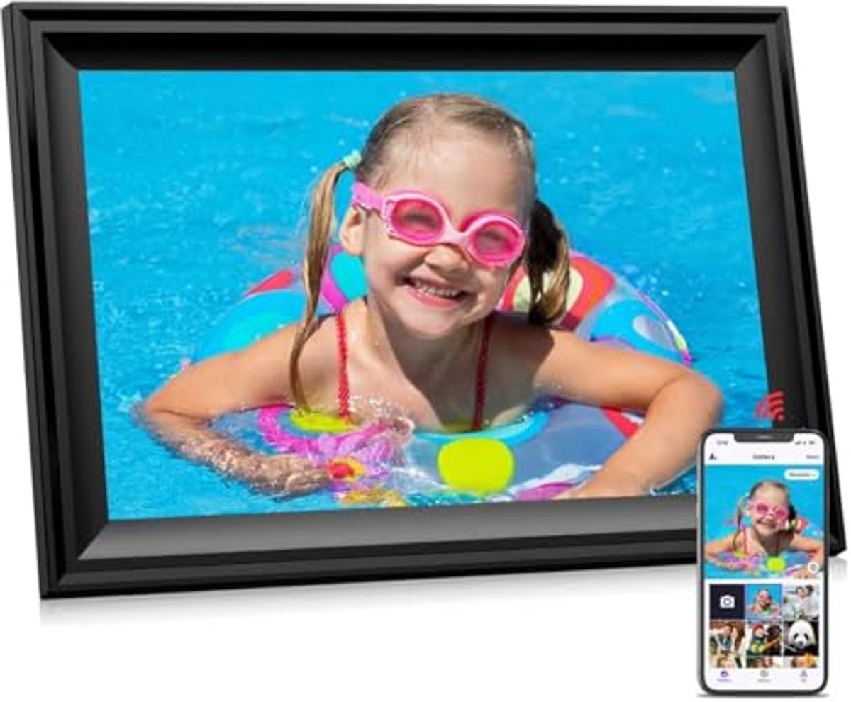 Digitale fotolijst 10,1 inch met WiFi, touchscreen en 16 GB opslag