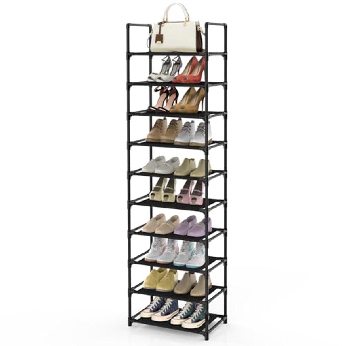 Schoenenrek 10 Niveaus – Ruimtebesparende Organizer voor Slechts 20-25 Paar Schoenen