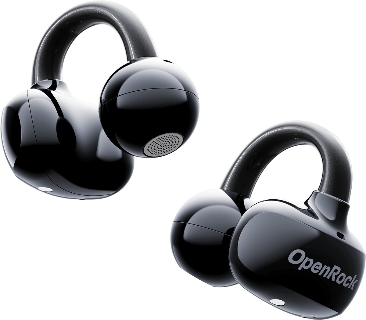 OpenRock - E Black - Draadloze Open-Ear Hoofdtelefoon - Oordopjes - Bluetooth - Lange batterij - Ruisonderdrukking - draadloos - TubeBass™ Technologie