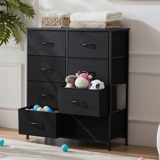 DUMOS Commode voor slaapkamer met stoffen laden hoge organizer voor