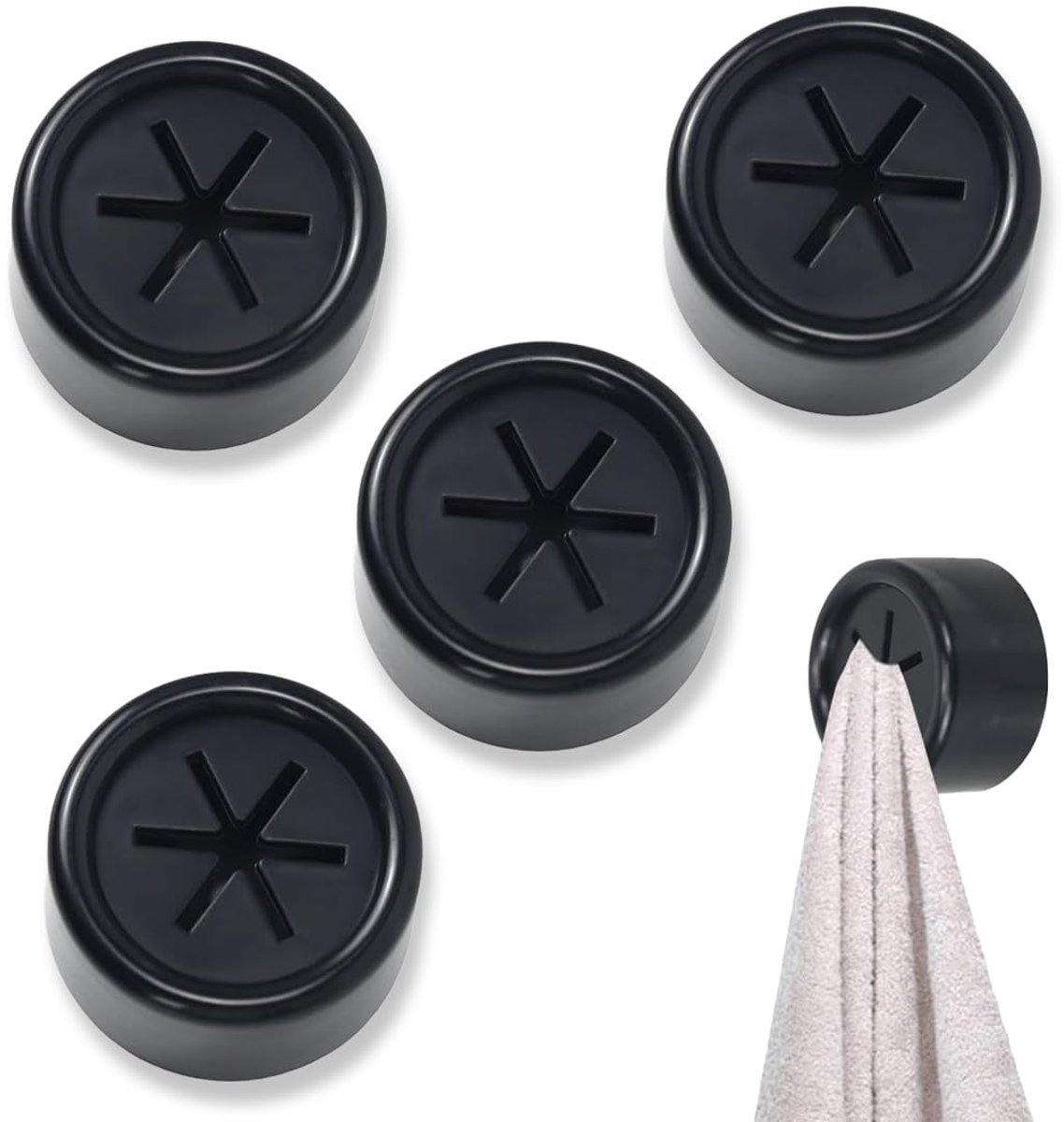 Azomor® Set van Vier Handdoekhouders voor Caravan en Keuken Zonder Boren