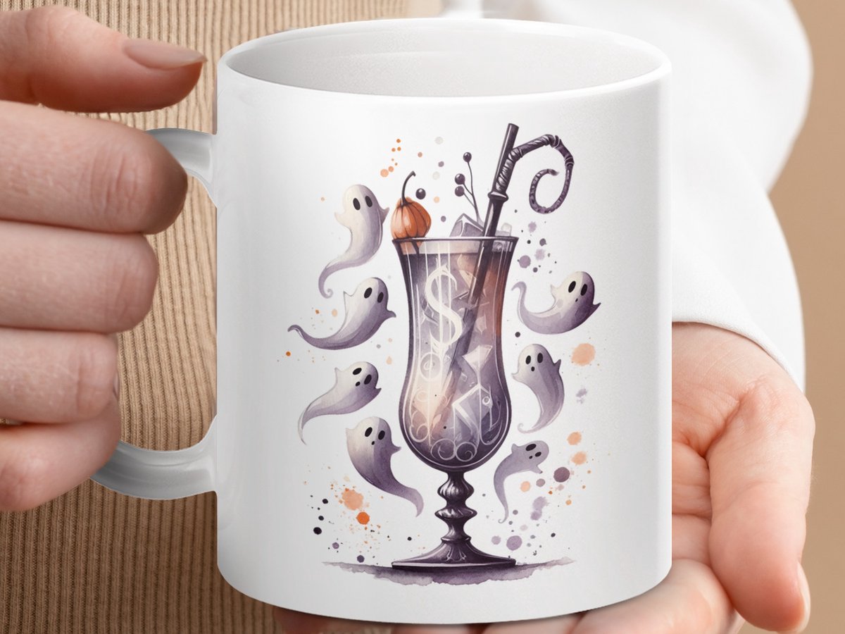 Mok Halloween Geest Cocktail, Herfst Drankje, Geestelijk Thema, Thee Koffie Mok