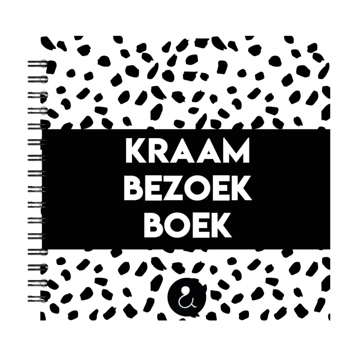 Kraambezoek Boek | Invulboek Kraamvisite | Kraamtijd Boek | Kraamvisiteboek | Vierkant | Dots Zwart