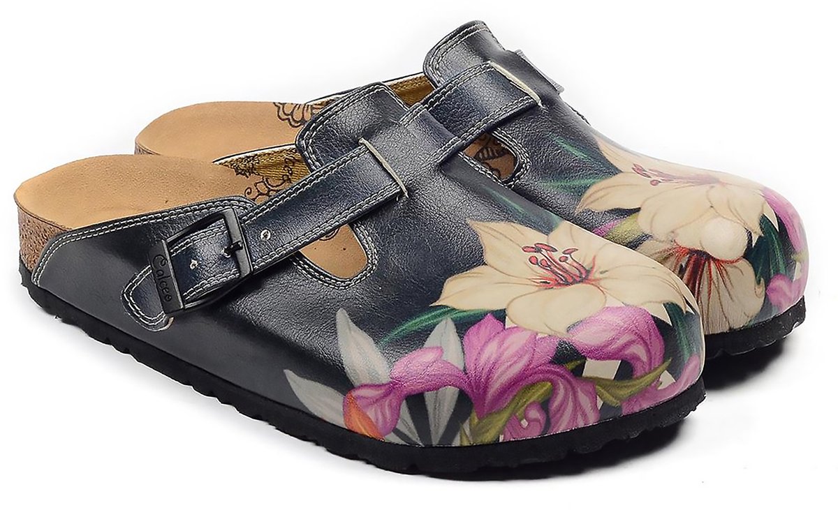 Goby - Elegant Bloom Dames Clogs - Handgemaakt - Bloemenprint - Maat 40