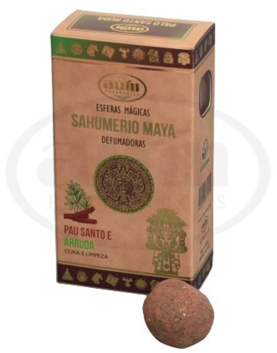 Handgemaakte wierook bolletjes met PALO SANTO EN RUDA - Genezing en Bescherming - 8 bolletjes