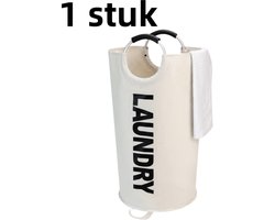 1 stuk - waszak - opbergmand voor vuile was, opvouwbare badkamer opbergemmer met grote inhoud, mand voor vuile was - beige