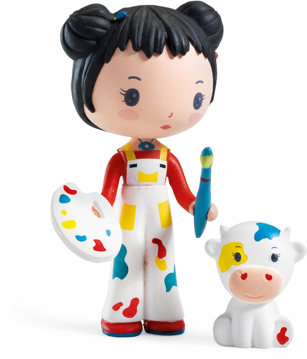 Djeco tinyly speelfiguur Barbouille & Gribs - kunstzinnig speelgoed.