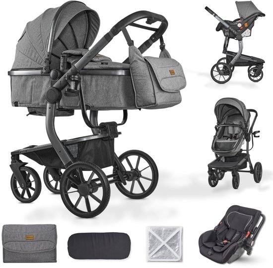 BRONEA UNICO 3-in-1 Kinderwagen met Eénhand-Inklapmechanisme - BRONEA® - €229,00